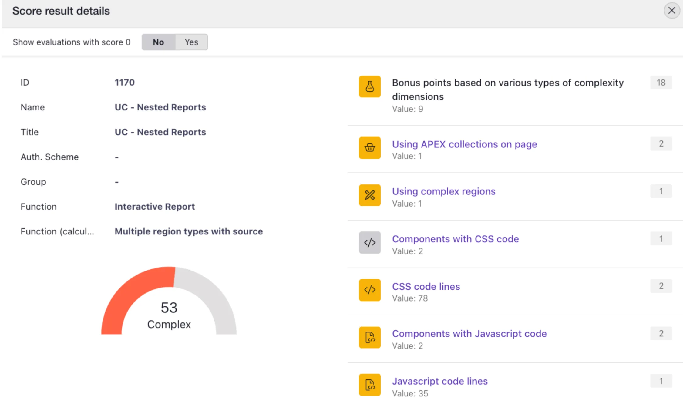 Page Complexity Details